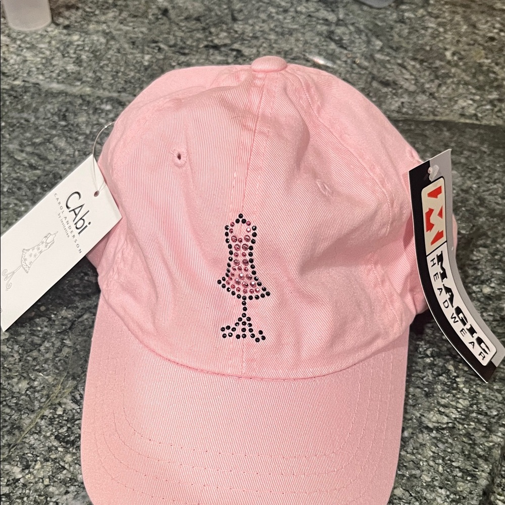 Pink CAbi woman’s Cap with Rhinestone Design